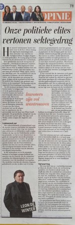 Column Leon de Winter "Inwoners zijn vol wantrouwen"